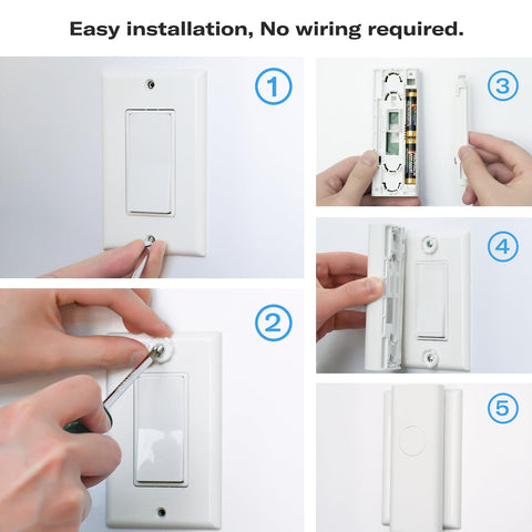 ThirdReality Zigbee Switch 4-Pack powered by two AAA batteries for flexible placement.