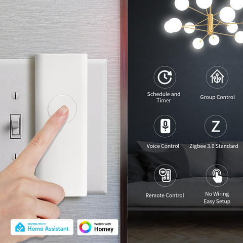 ThirdReality Zigbee Switch 4-Pack installed without wiring for quick, clean setup.