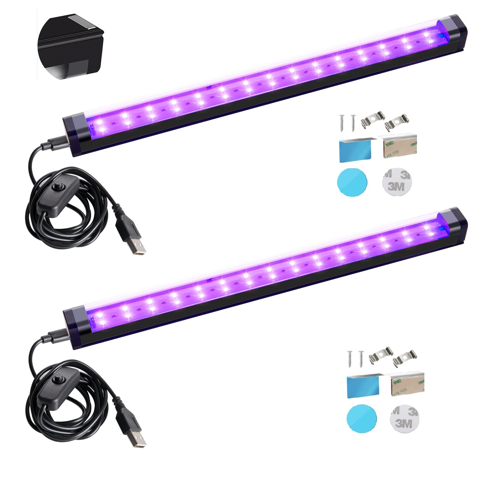 THLIFURE black light bar 1ft with magnetic install enhances glow accents