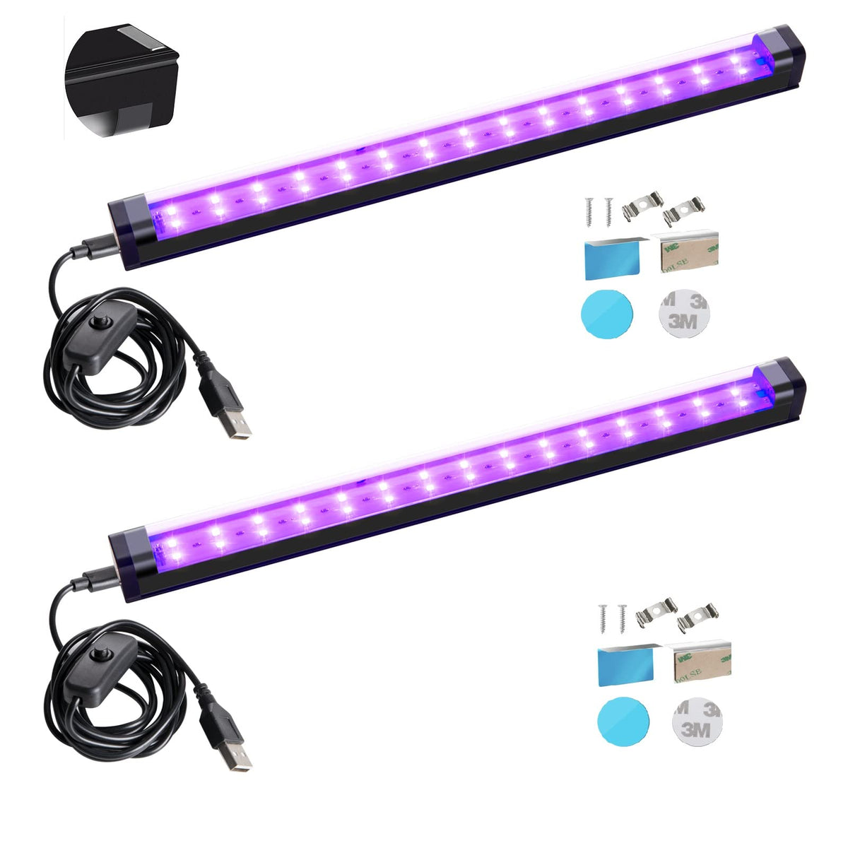 THLIFURE black light bar 1ft with magnetic install enhances glow accents