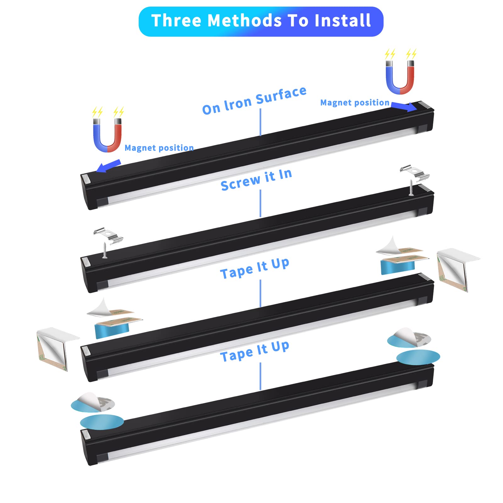 THLIFURE black light bar wall L-install supports versatile mounting