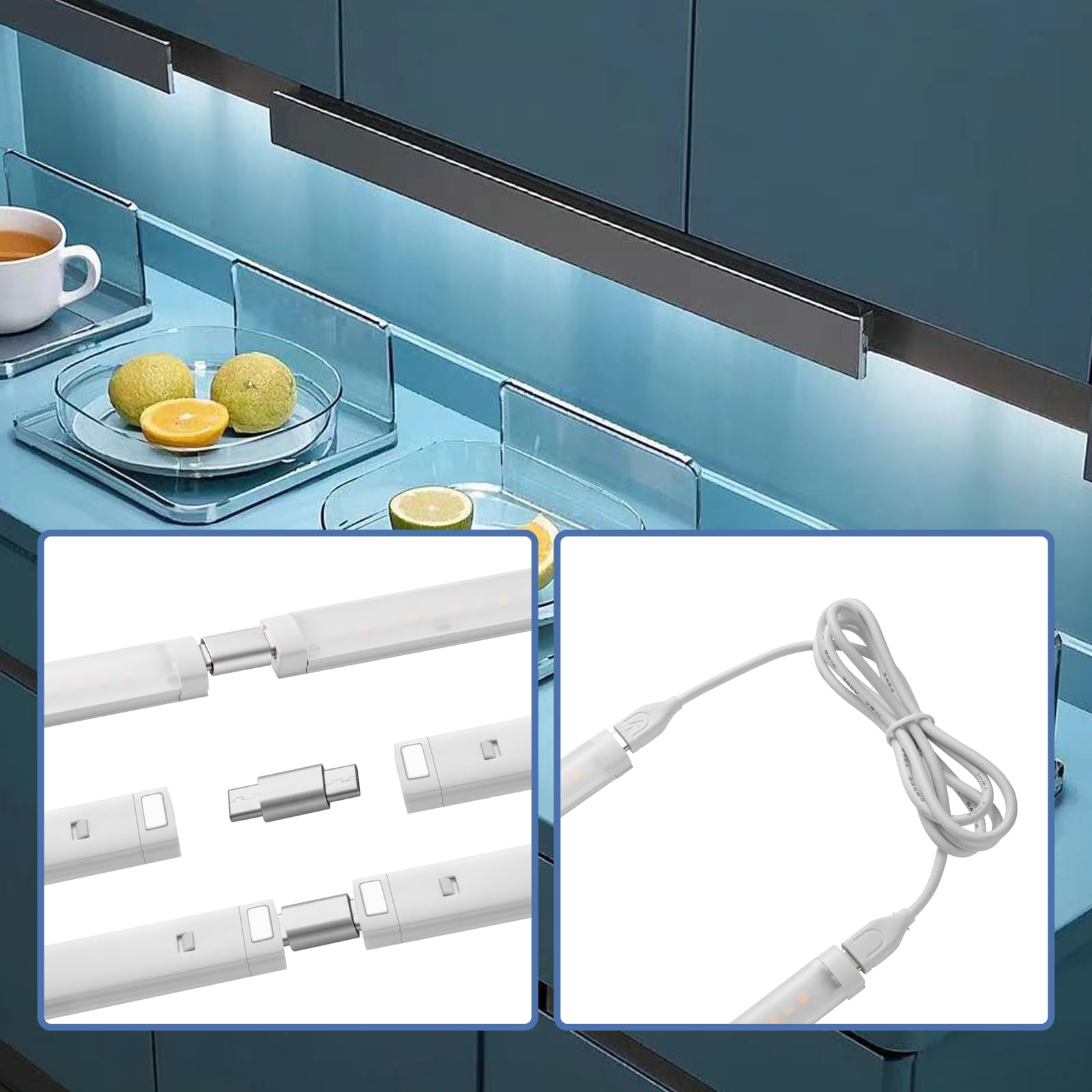 THLIFURE LED cabinet bar package includes remote, connectors, and hardware