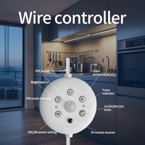THLIFURE LED cabinet bar wireless remote control for easy brightness and color changes