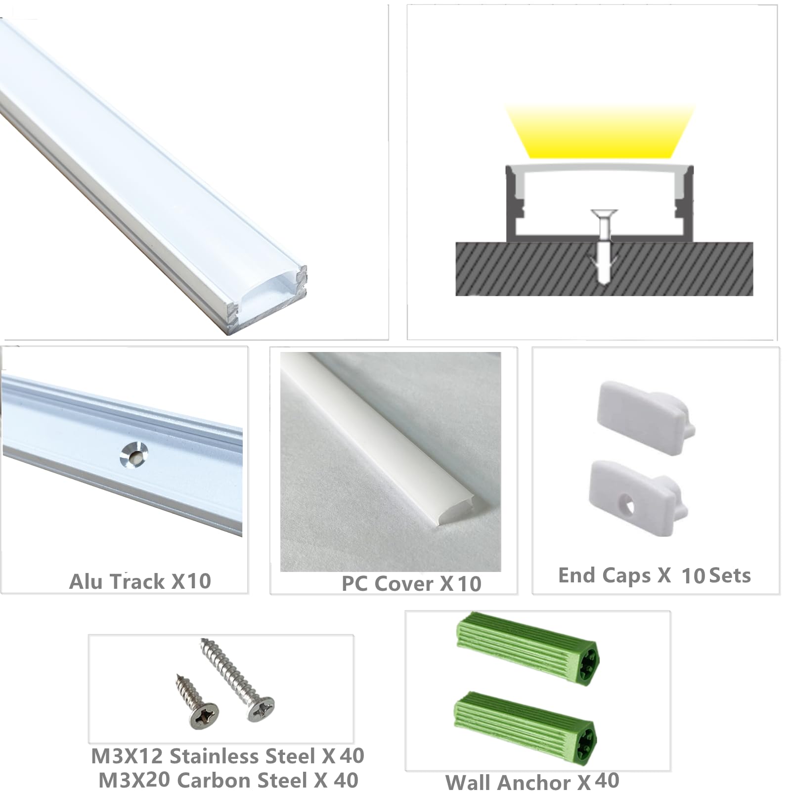 THMOOTHER aluminum track holds most common LED strips securely.