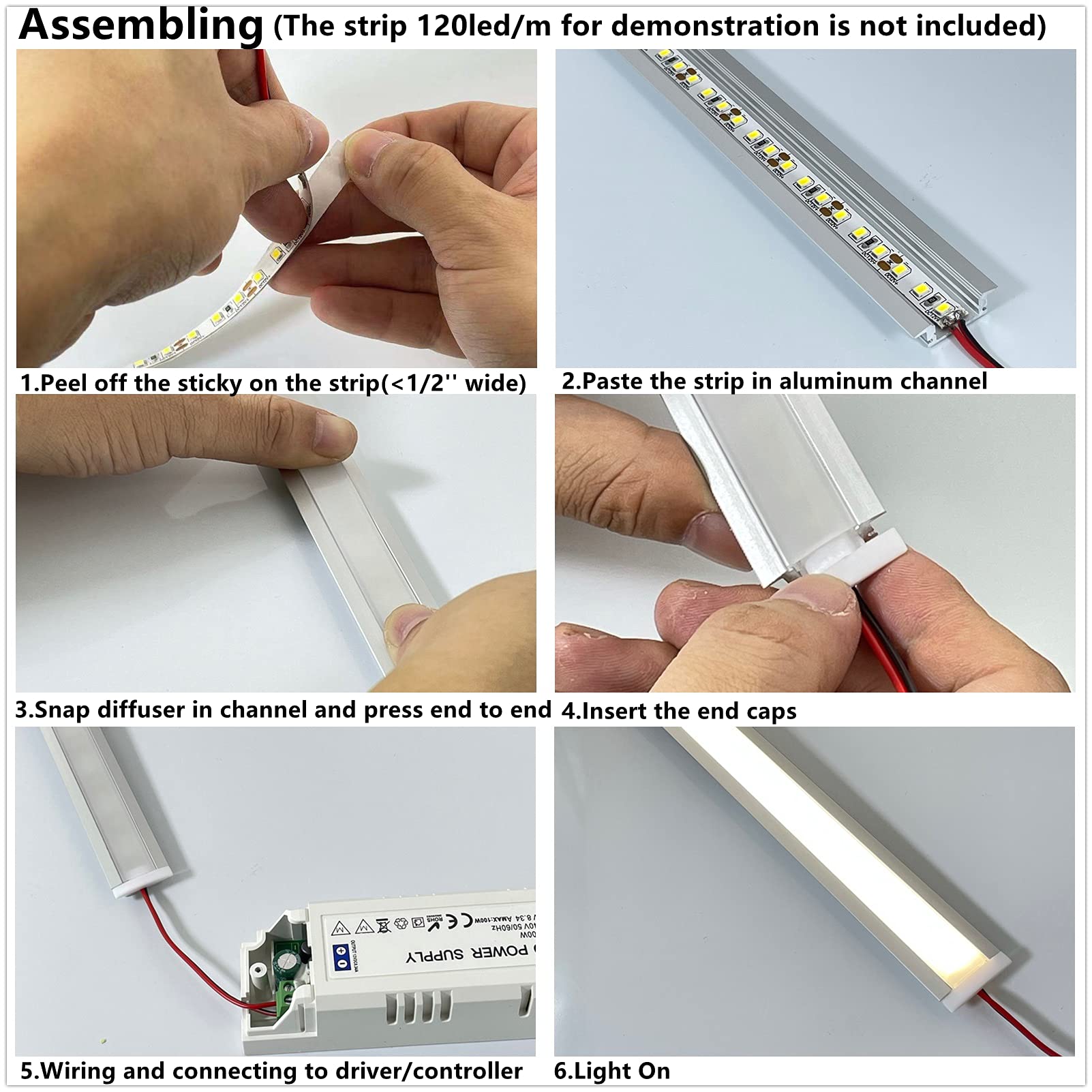 THMOOTHER aluminum track supports most common LED tapes for versatile use.