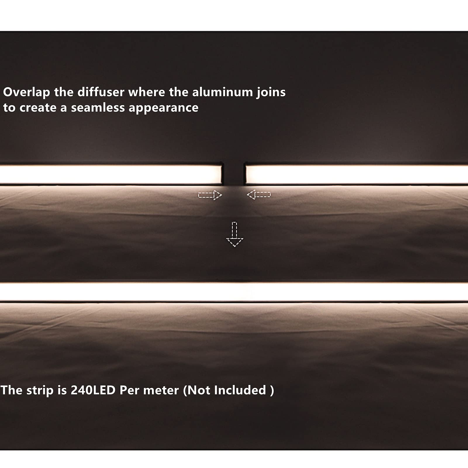 THMOOTHER kitchen cabinet installation example with hidden LED glow