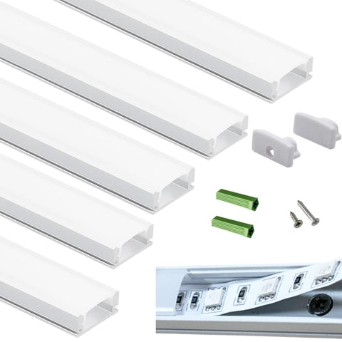 THMOOTHER matte white U-channel 3.28ft for flush under-cabinet LED setup