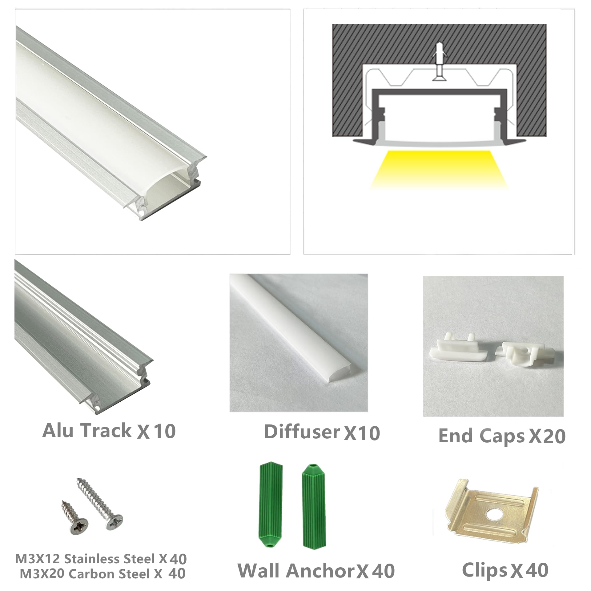 THMOOTHER milky diffuser cover protecting LED strips and softening light.