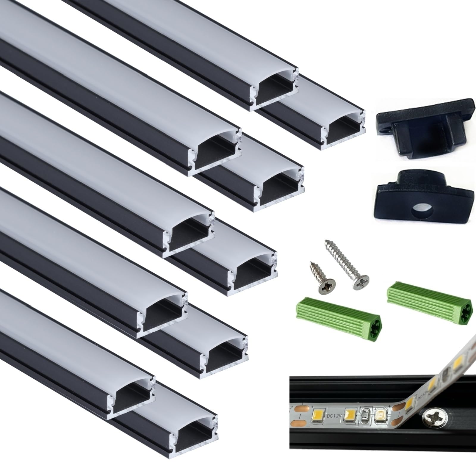 THMOOTHER pre-drilled U-channel 3.28ft enables flush under-cabinet lighting
