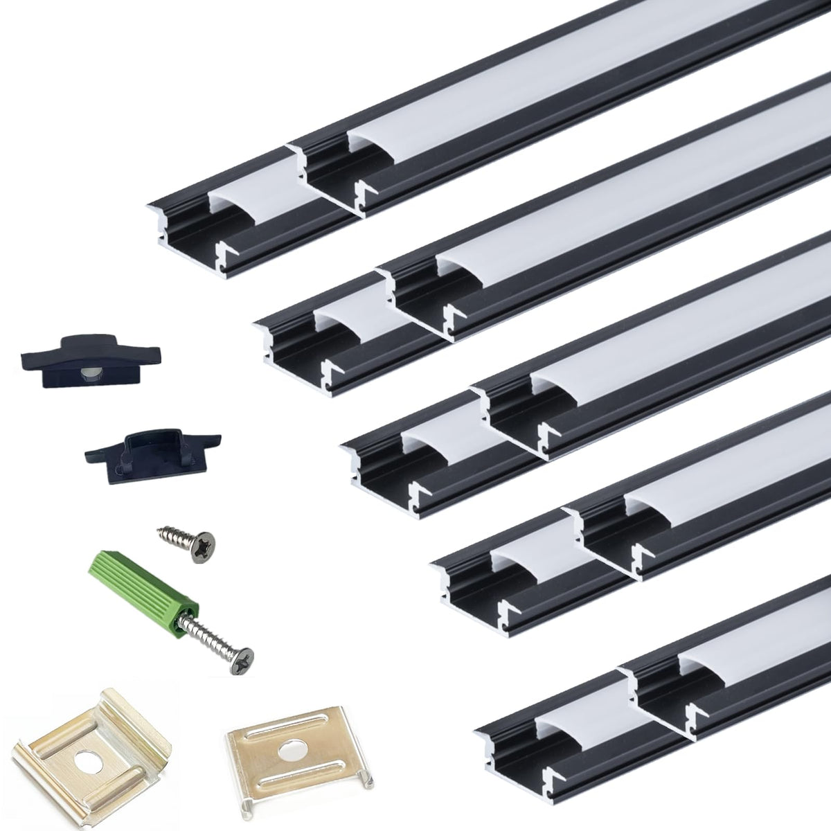 THMOOTHER recessed-channel with matte-black finish for flush wardrobe lighting.