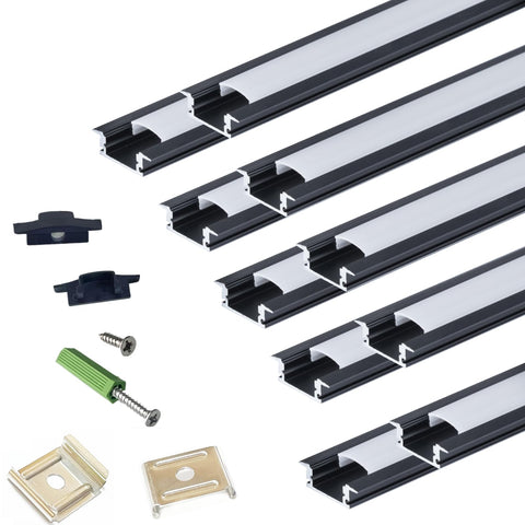 THMOOTHER recessed-channel with matte-black finish for flush wardrobe lighting.