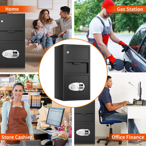Thmosz safe supports organized home and office storage of documents.