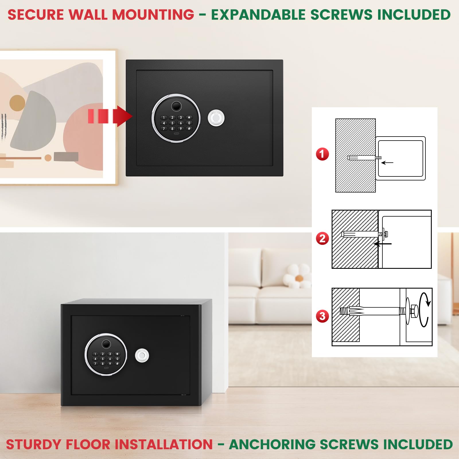 Thmosz Safe Box compact dimensions 1.2 cu ft capacity