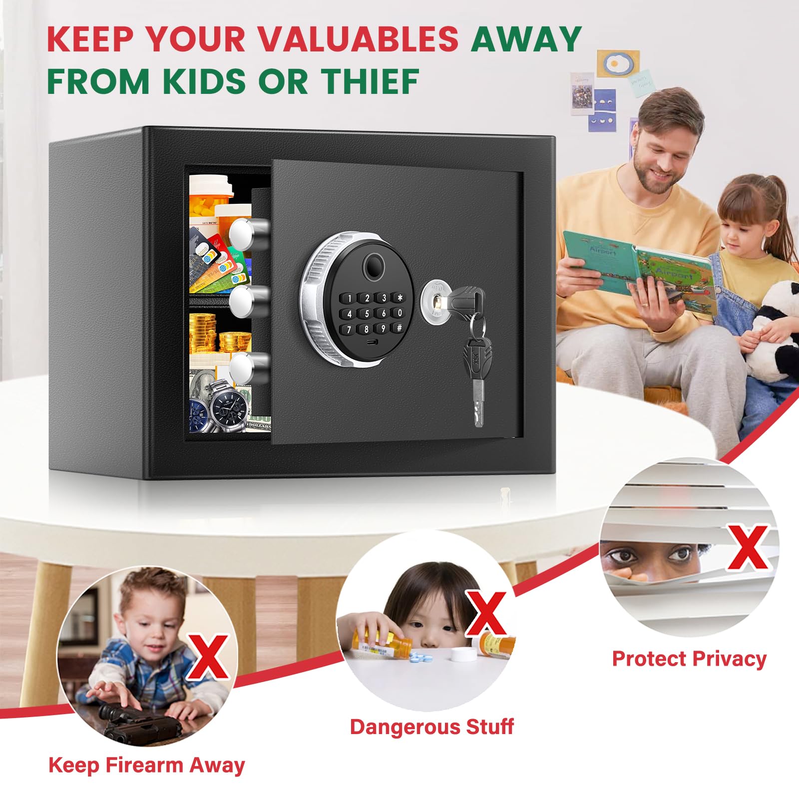Thmosz Safe Box suited for hotel and office use
