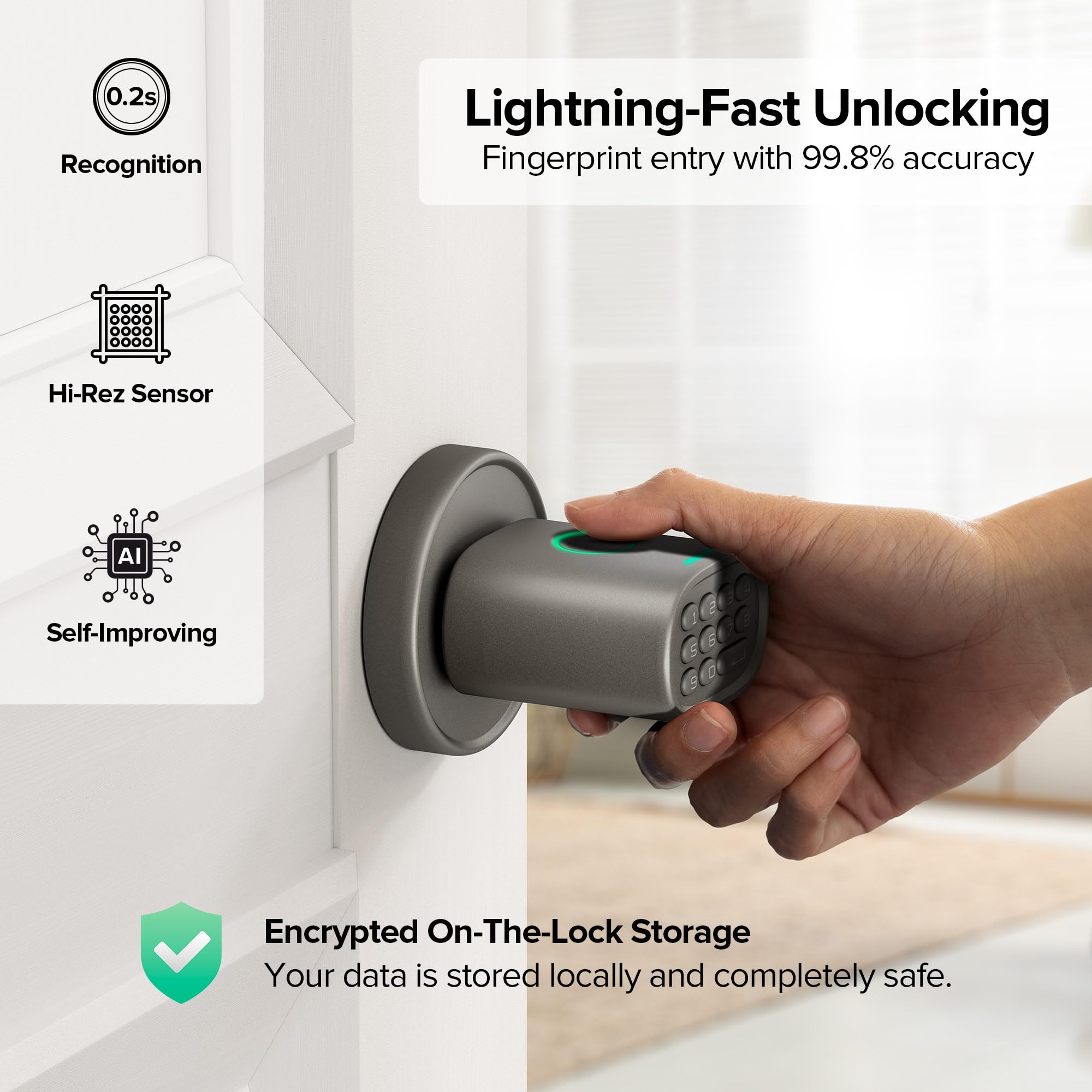 ThorBolt MD1 keypad entry offers flexible access options for households.