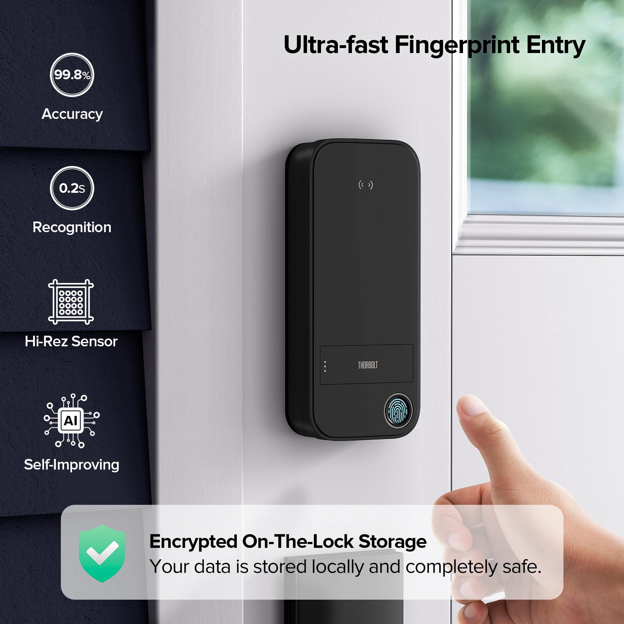 ThorBolt X1 app control screen displays live lock status and user management.