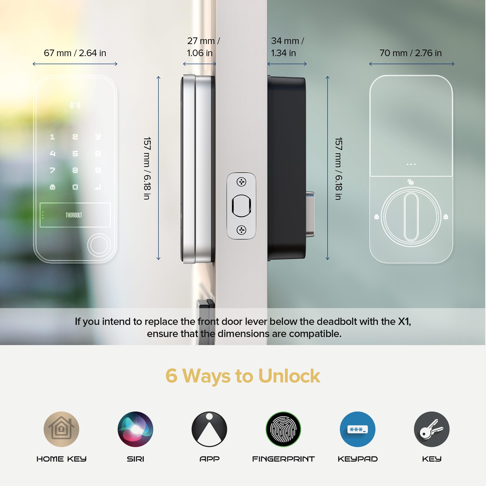 ThorBolt X1 weatherproof IP65, outdoor-ready lock for all weather conditions