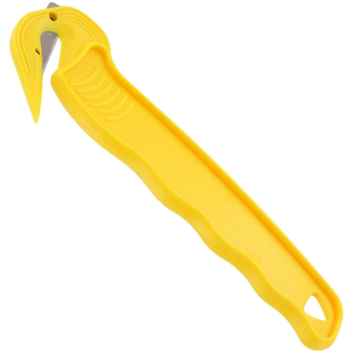 Thornton's Disposable Film Cutter with hidden blade enhances safety during warehouse wrapping
