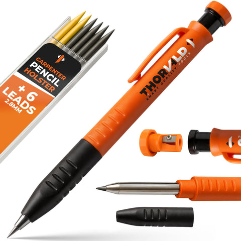 THORVALD 3-in-1 pencil front view for precise wood and metal marking