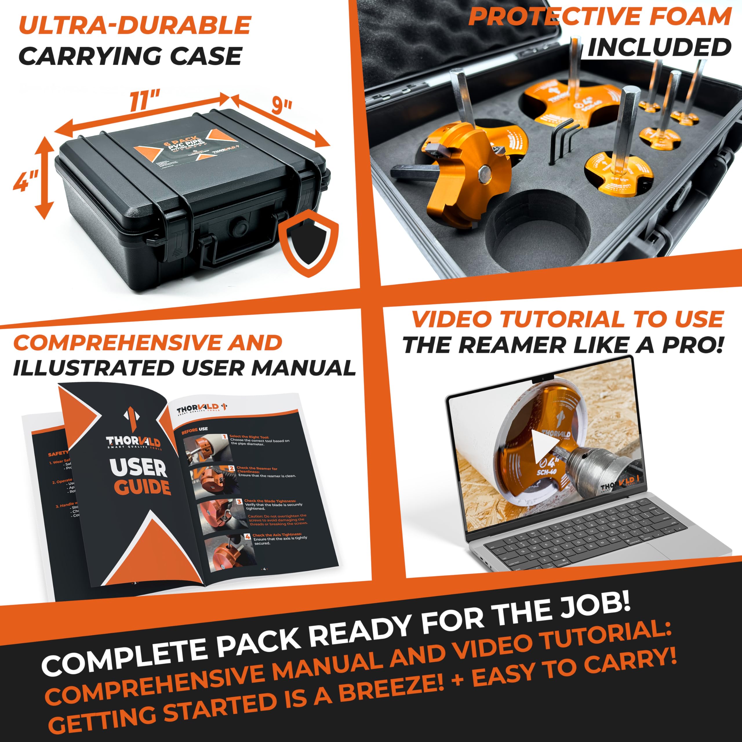 Durable storage case keeps the THORVALD reamer kit organized on site.