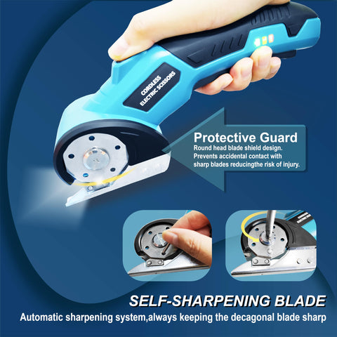 Thougth spare blade for quick material changes.