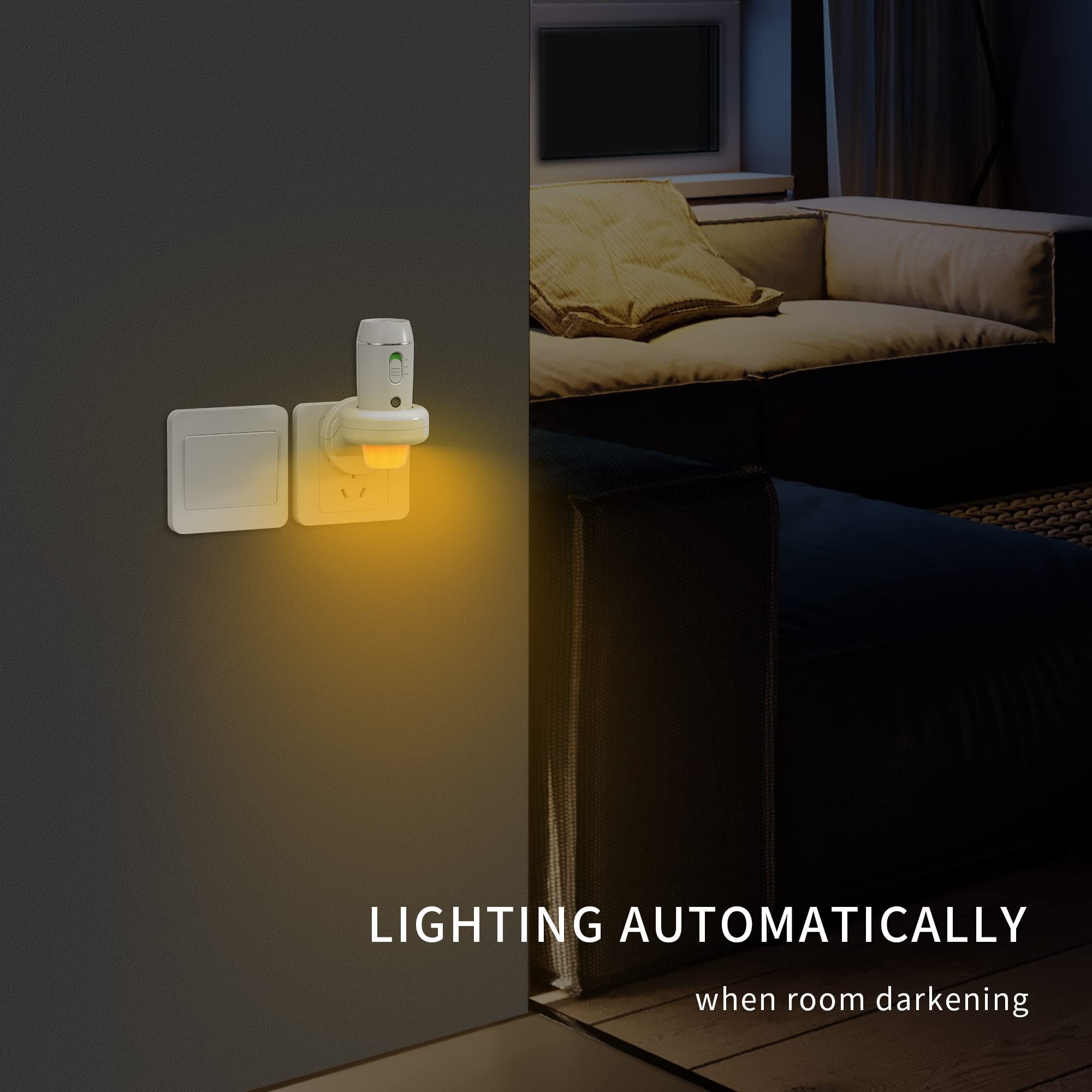 THOVAS rotating plug feature fits different wall outlets for flexible placement.