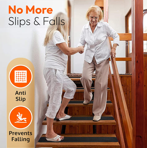 ThreadNanny grip tape on concrete stairs provides reliable traction in wet conditions.
