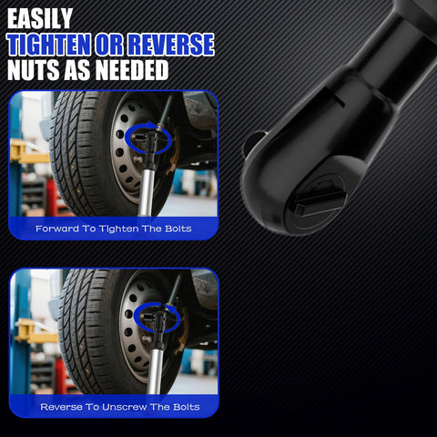 Three-eighths-inch to one-quarter-inch joint for compact reach.