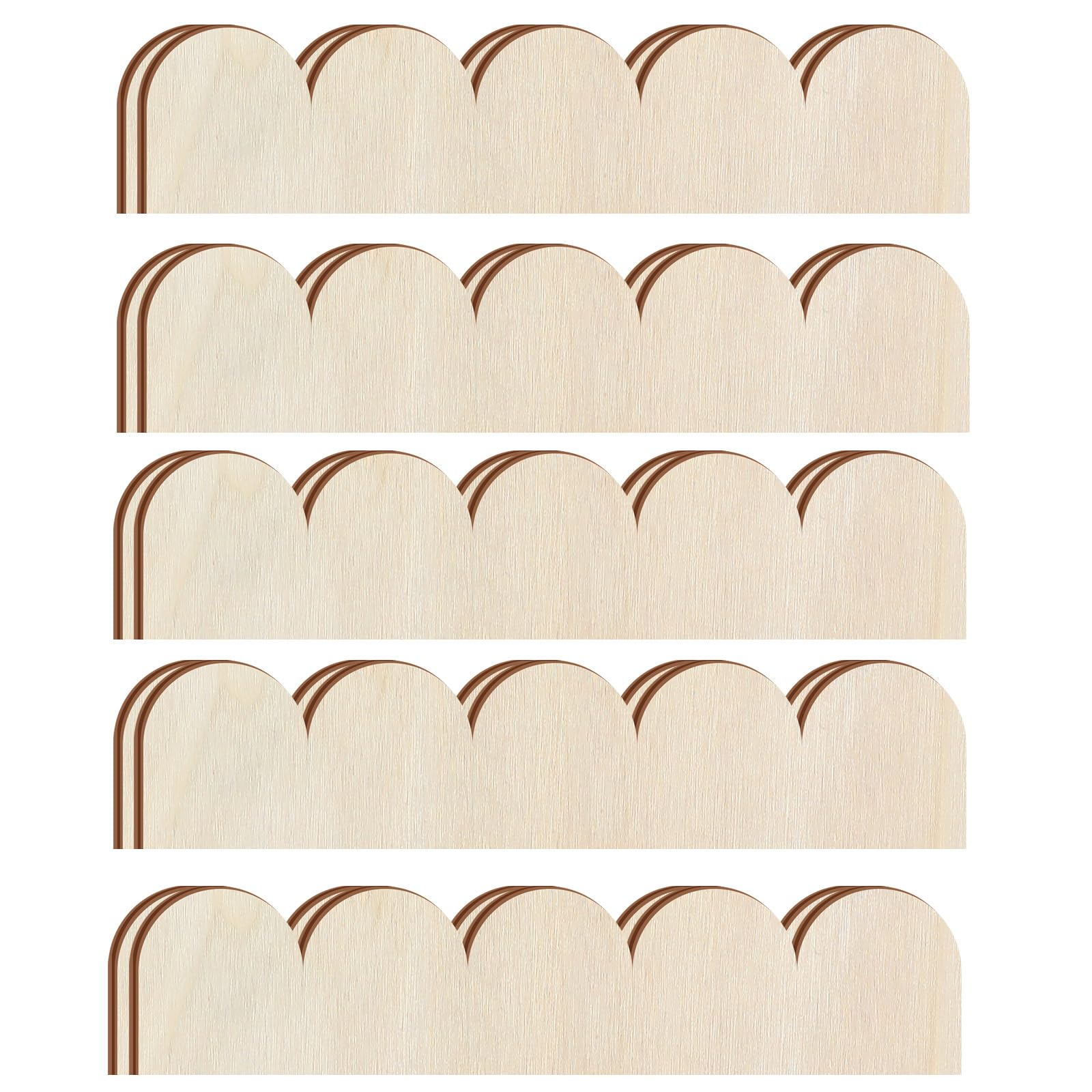 Threehoney scalloped-edge trim shown for front-view wall decor.