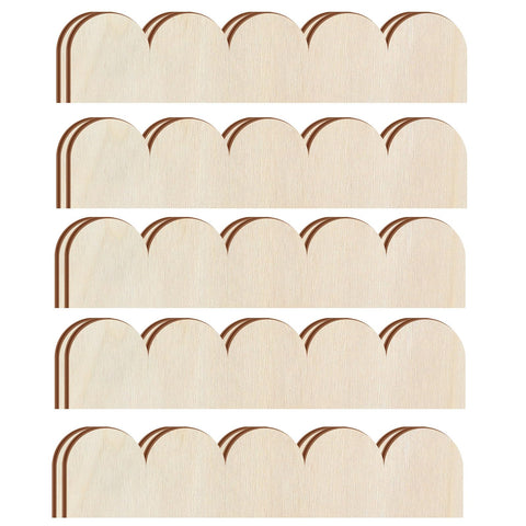 Threehoney scalloped-edge trim shown for front-view wall decor.