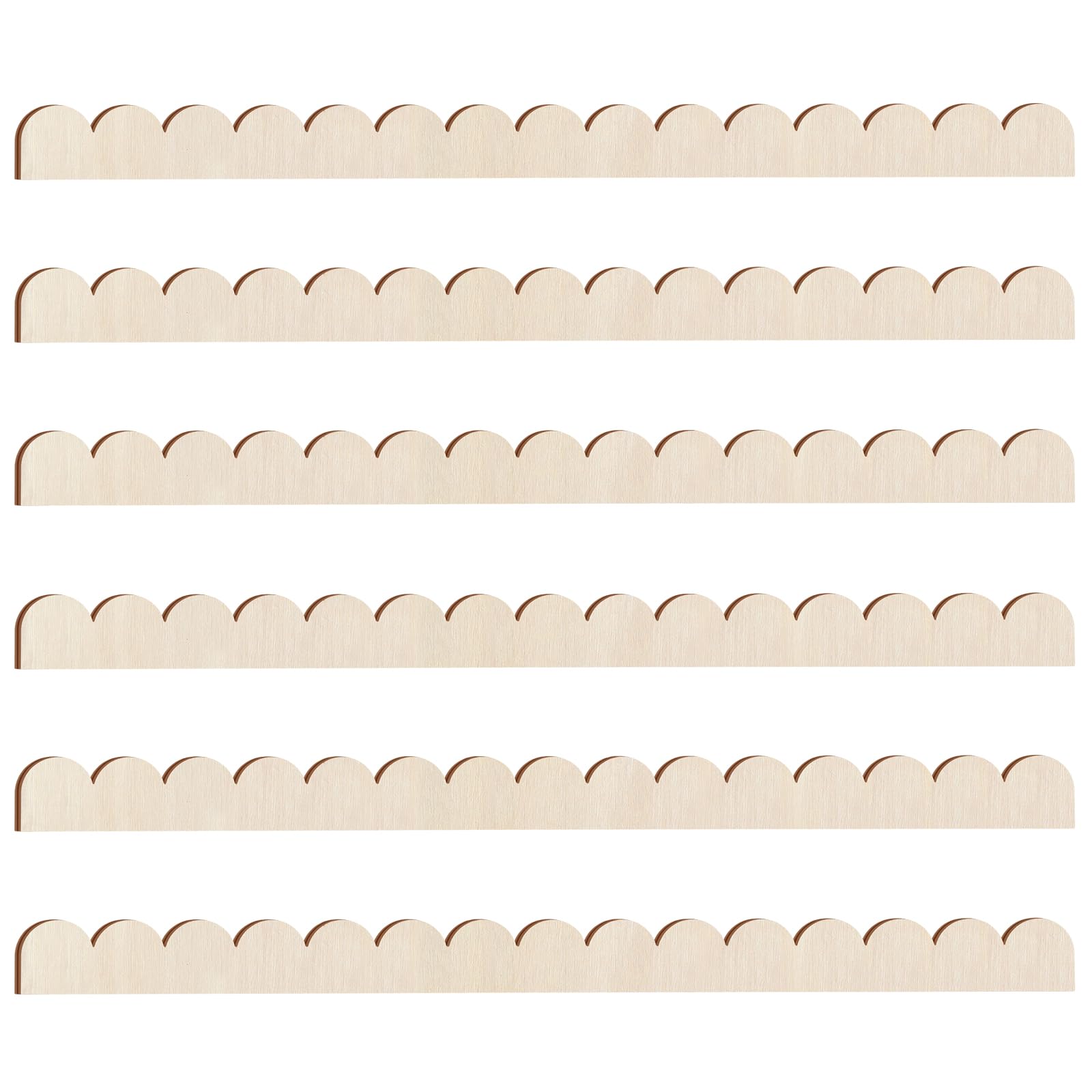 Threehoney unfinished scalloped edge trim for 24-inch projects adds rustic detail.