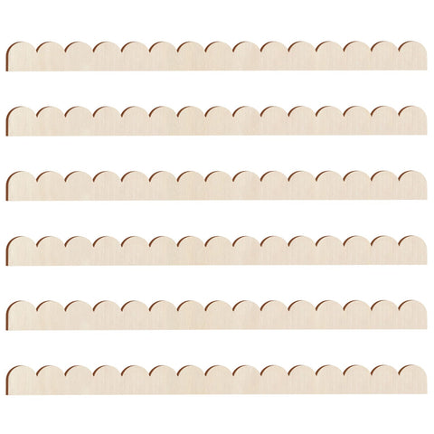 Threehoney unfinished scalloped edge trim for 24-inch projects adds rustic detail.