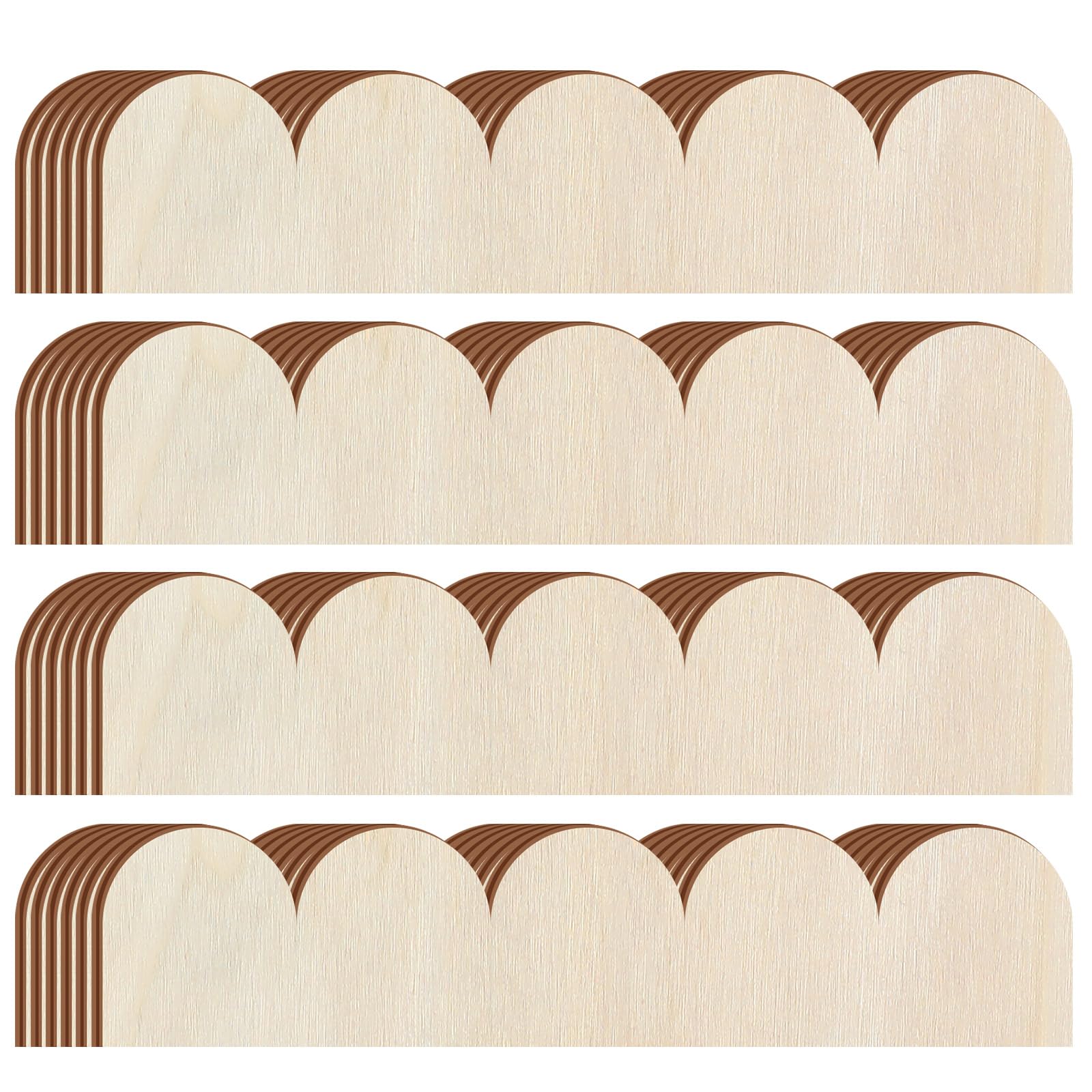 Threehoney unfinished scalloped trim 15.75-inch for easy wall and cabinet accents.