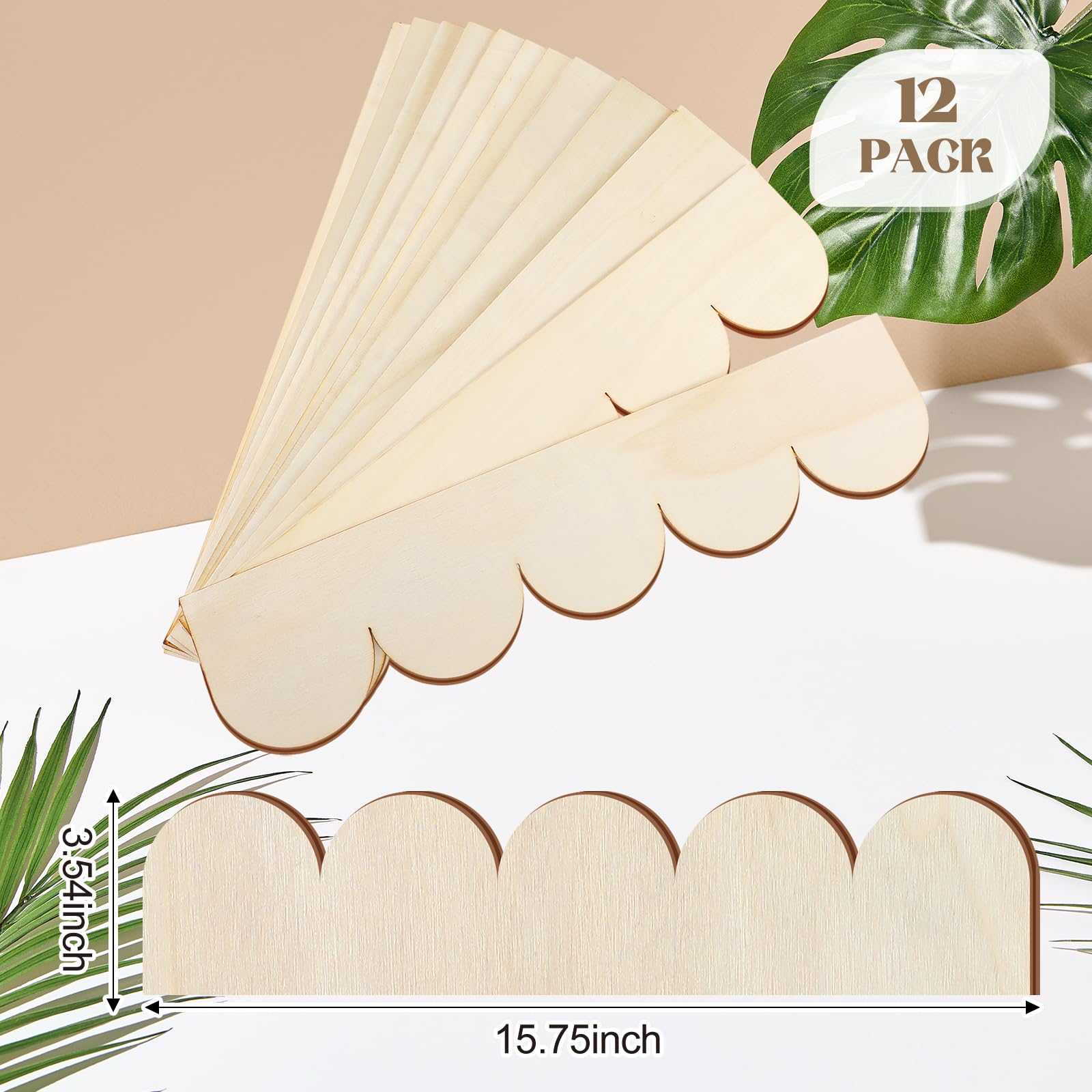 Threehoney wood molding scalloped edge pack for cabinet accents.