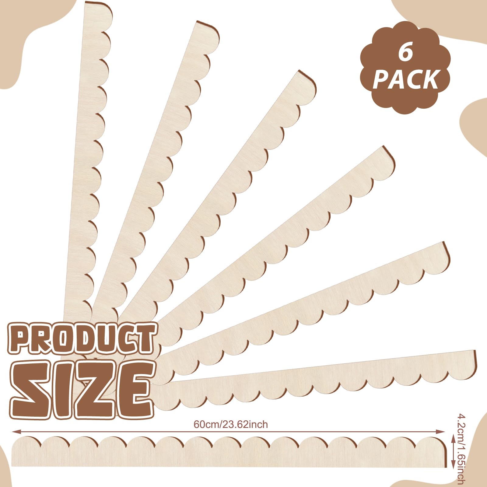 Threehoney wood molding six-pack with scalloped edge enhances DIY cabinetry and walls.