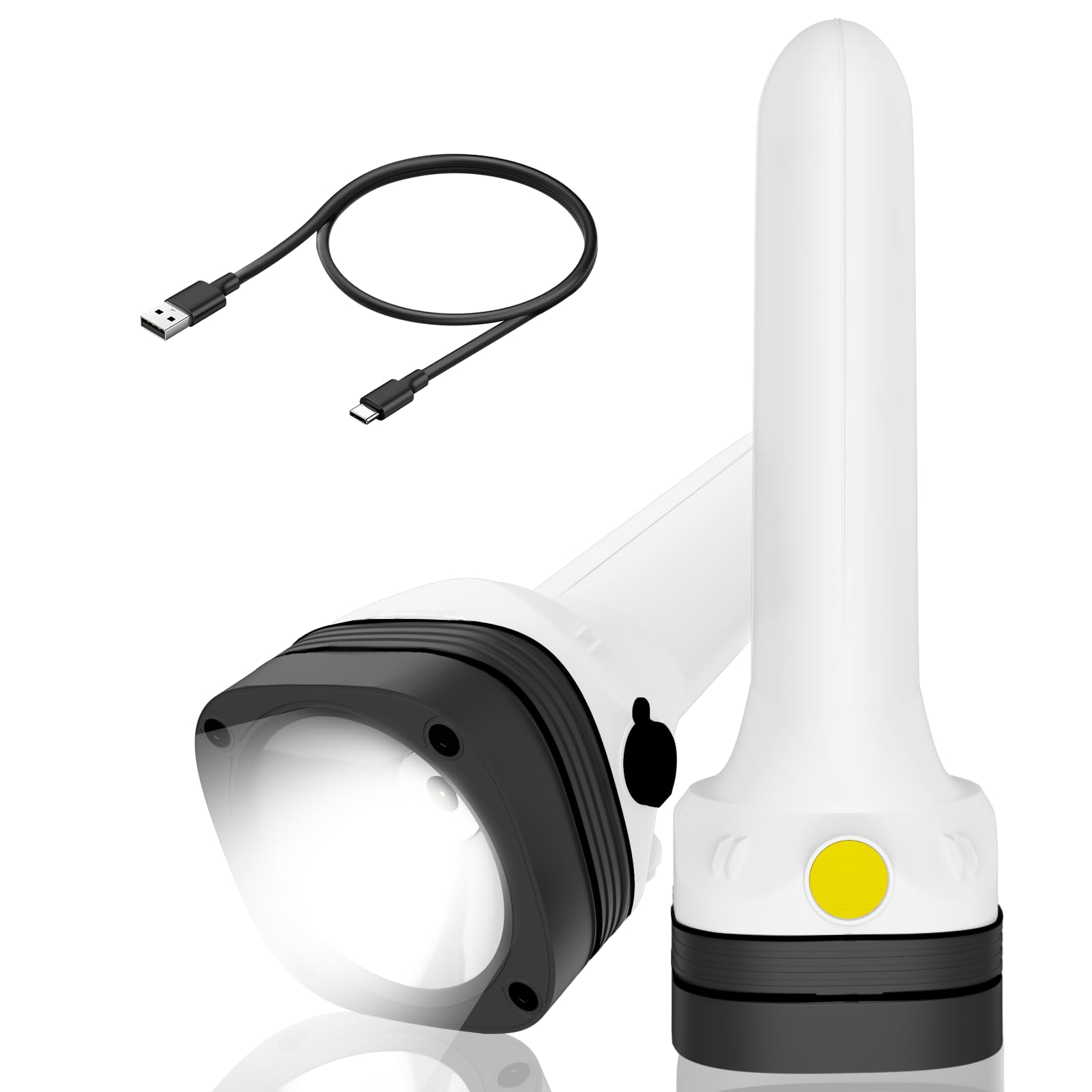 Three-in-one flashlight front beam for precise nighttime tasks.