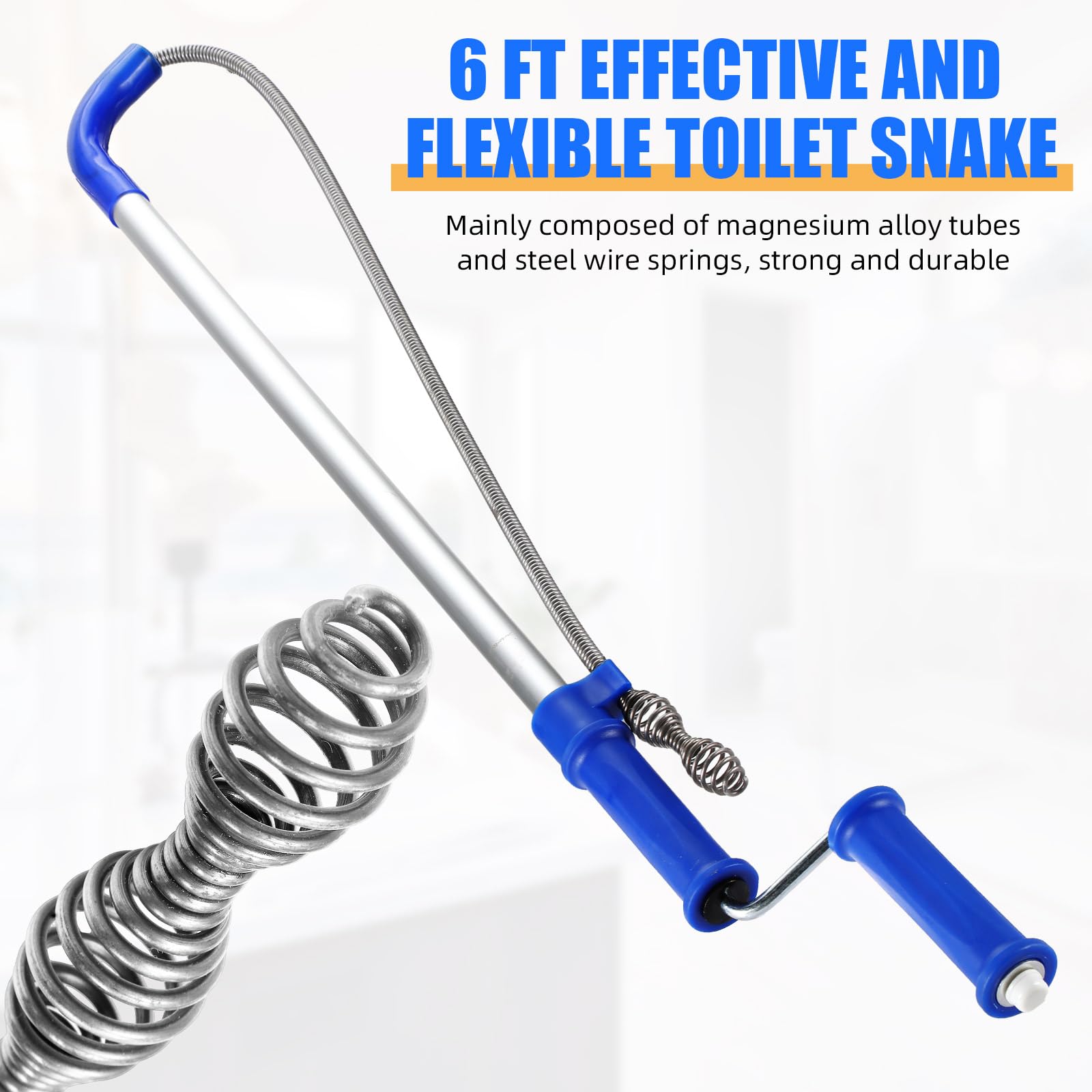 Threlaco durable aluminum tube and steel spring deliver long-lasting clog removal.