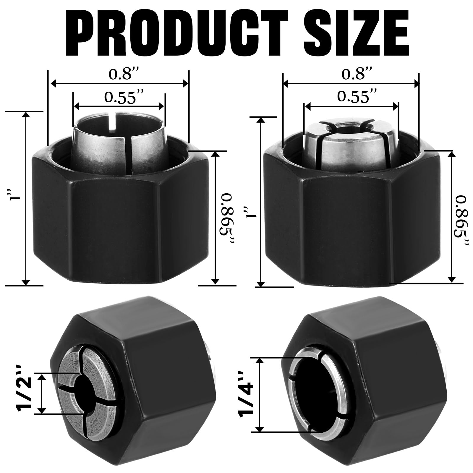 Threlaco router collet 1-2 inch ensures stable bit engagement during cuts