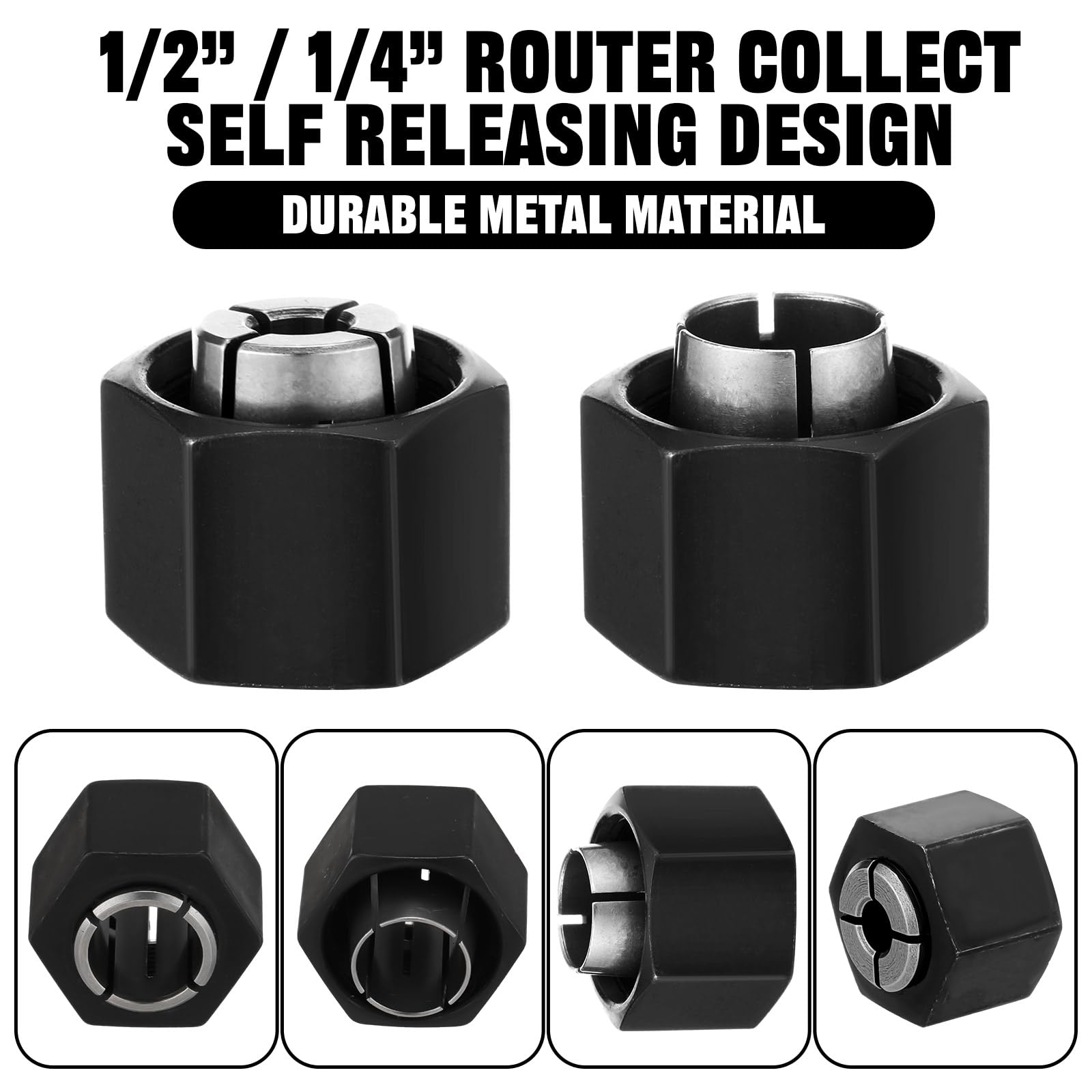 Threlaco router collet compatibility with Dewalt and 1613-1618 series for versatile use