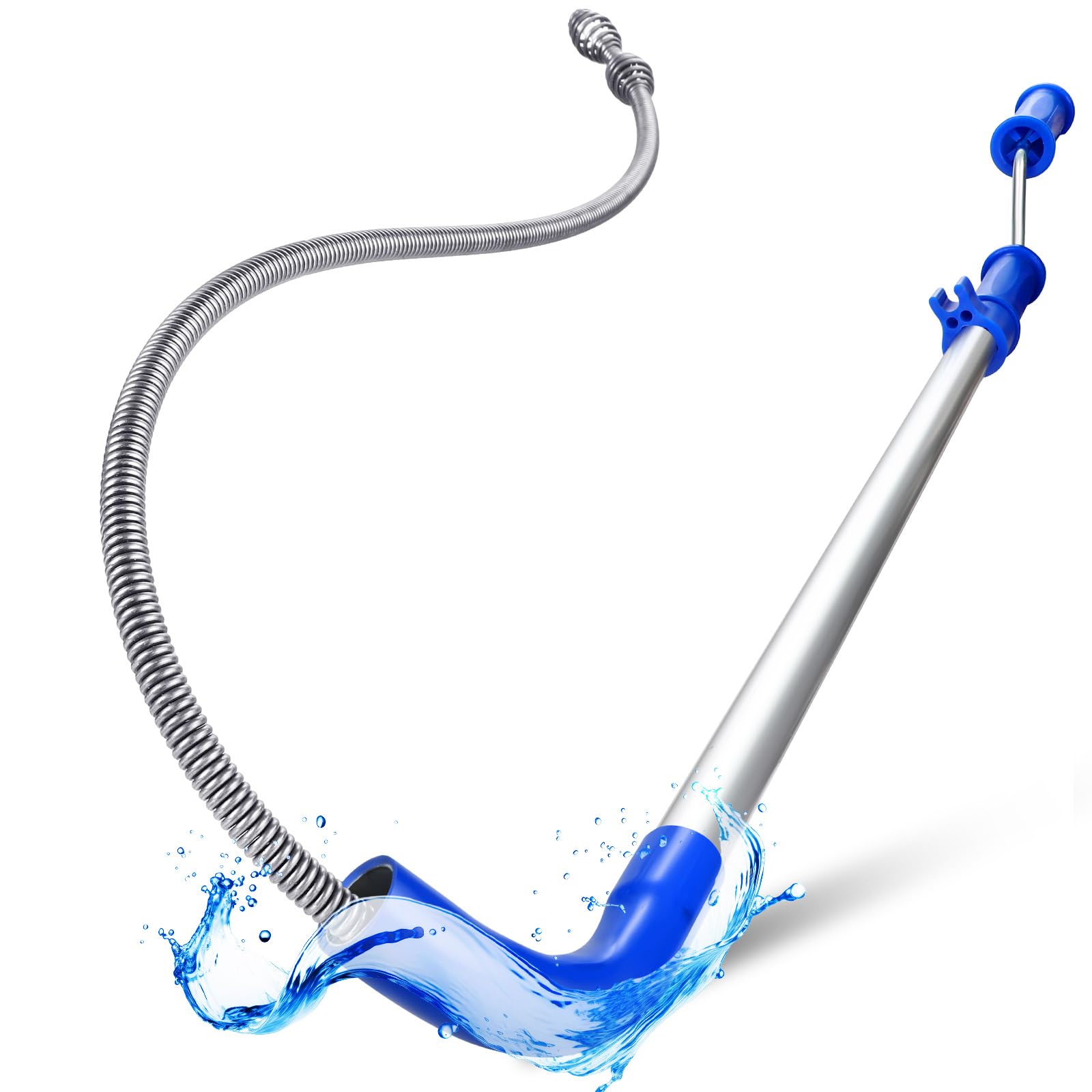 Threlaco toilet auger 6ft coil with silicone bend protects porcelain while clearing stubborn clogs.