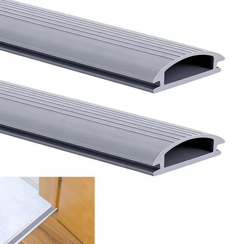 Thrseely 2-piece vinyl replacement insert for door threshold showing weatherproof seal