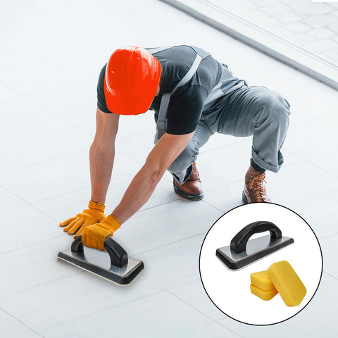 Thrseely aluminum plate and EVA foam provide a comfortable, controlled grout application.