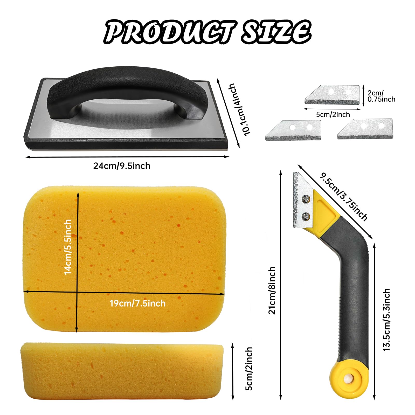 Thrseely grout float set sponges deliver fast water absorption for clean, even grout lines.