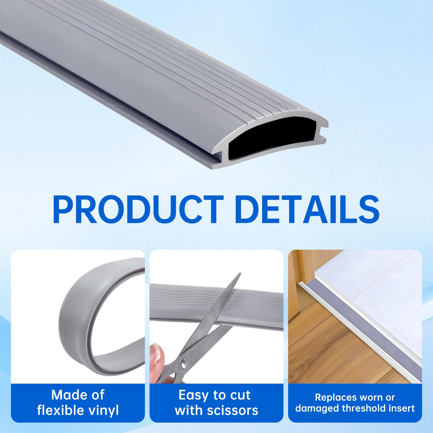 Thrseely vinyl door seal blocking drafts for exterior doors