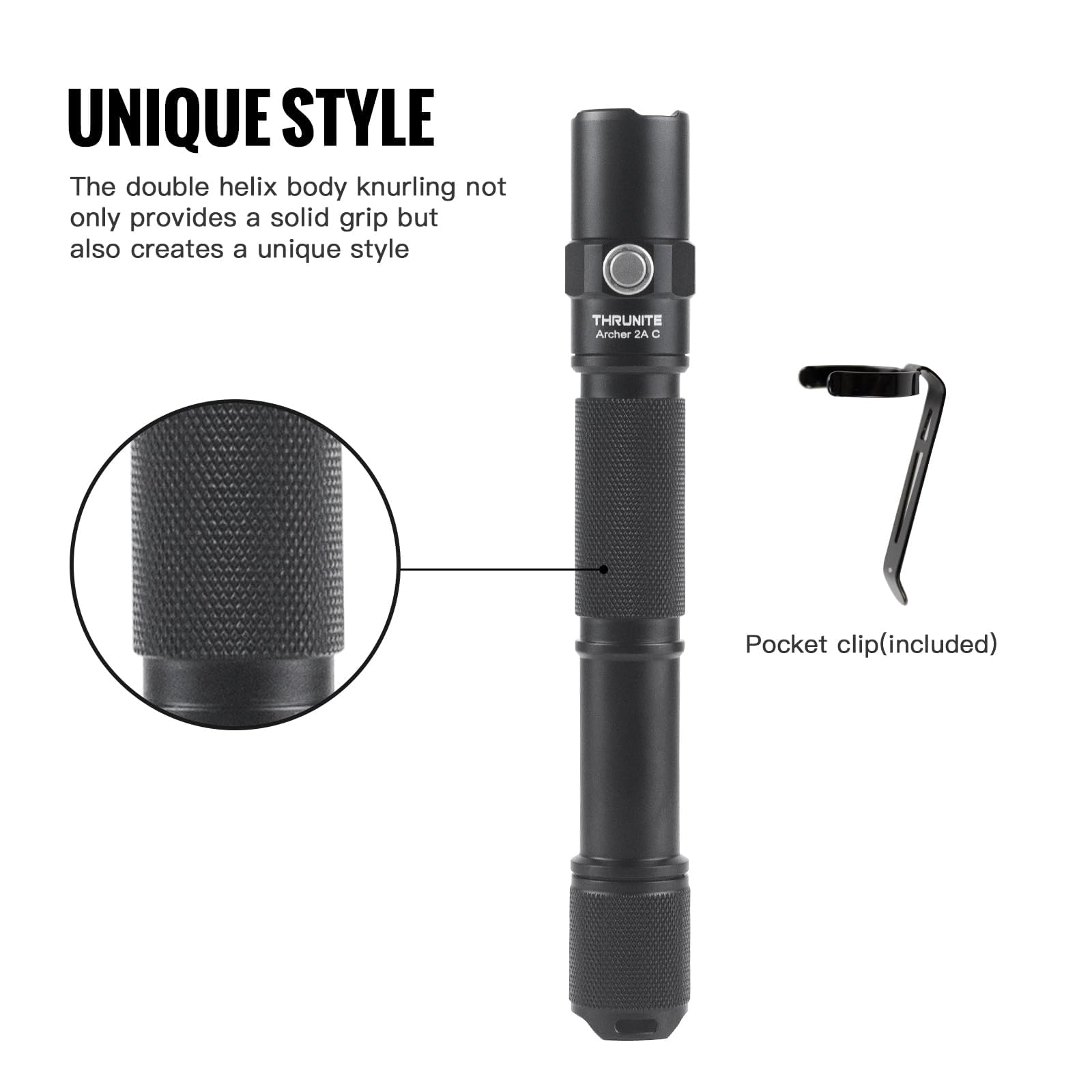 ThruNite Archer 2A C supports AA batteries as a versatile option.