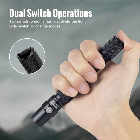 ThruNite Archer 2A C dual button design prevents accidental mode changes.