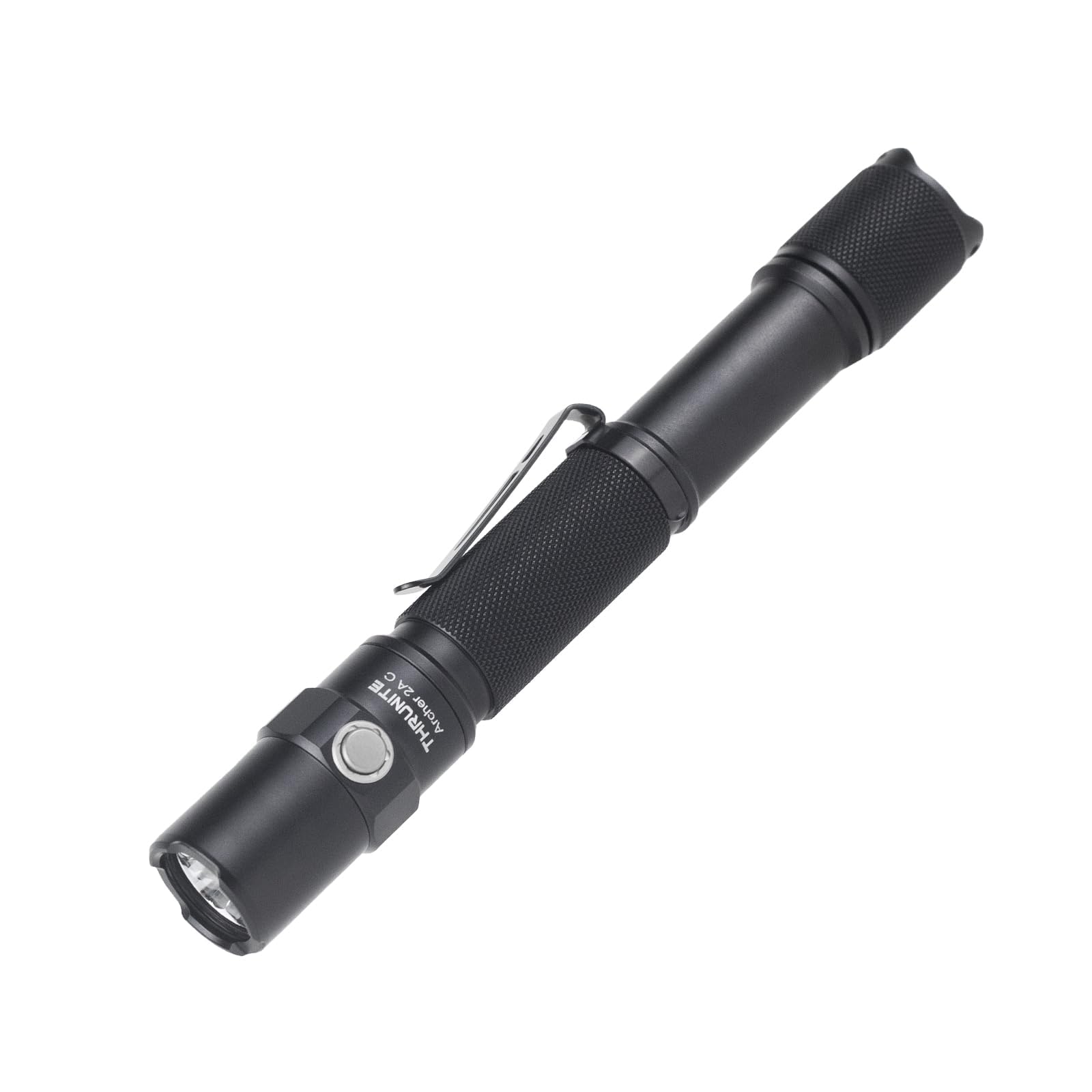 ThruNite Archer 2A C flashlight body shows rugged aluminum build for outdoor reliability.