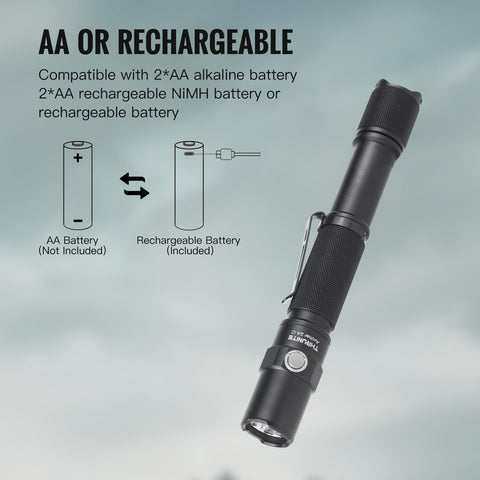 ThruNite Archer 2A C is IPX8 waterproof for wet-weather adventures.