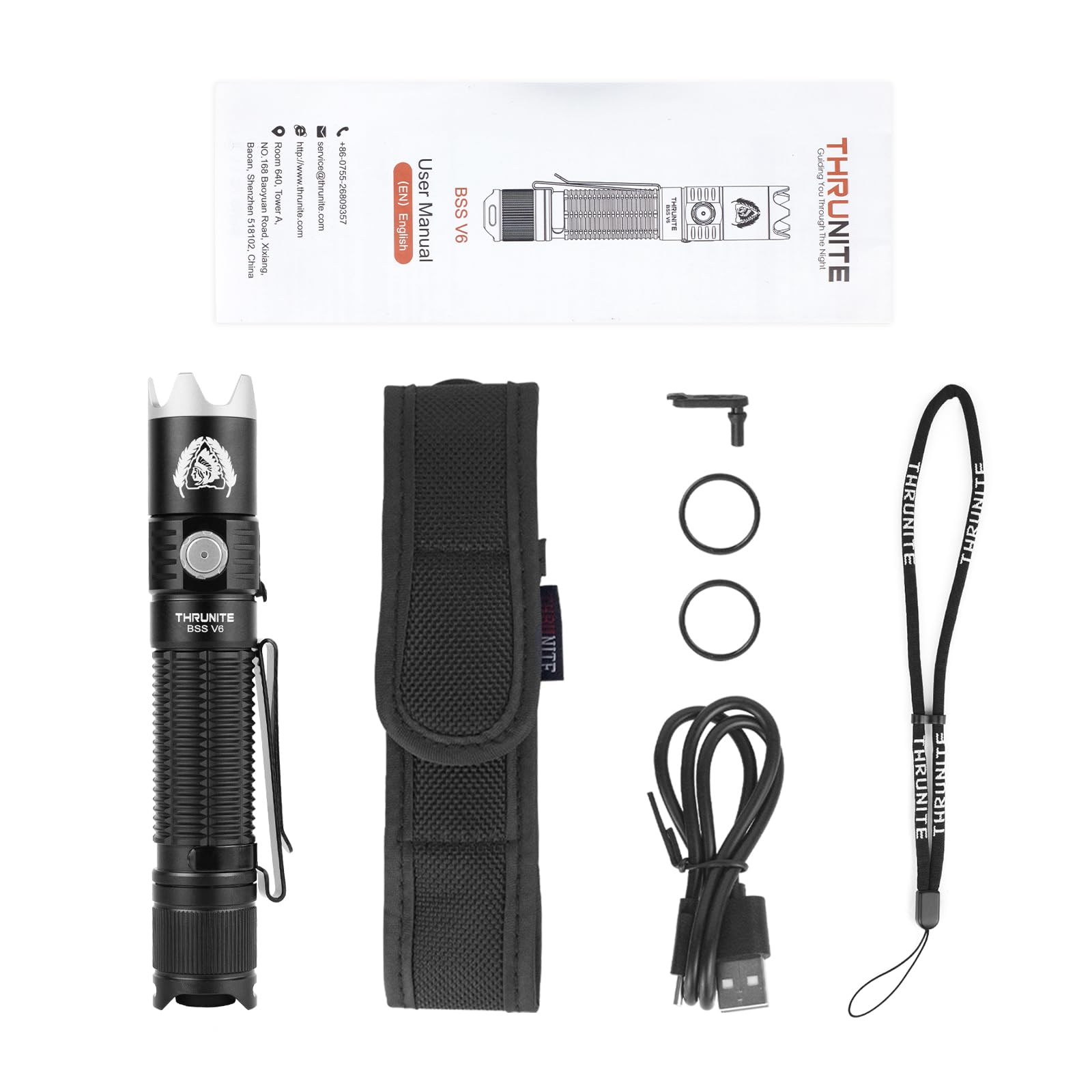 ThruNite BSS V6 beam reaching up to 259 meters for long-range visibility