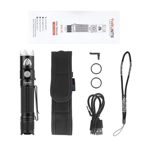 ThruNite BSS V6 beam reaching up to 259 meters for long-range visibility